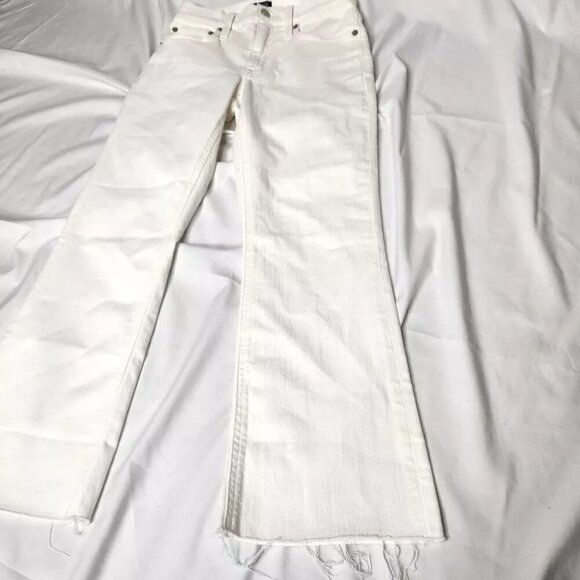 J. Crew Women's Size 29 Flare Crop Cut White Jeans - Picture 4 of 5